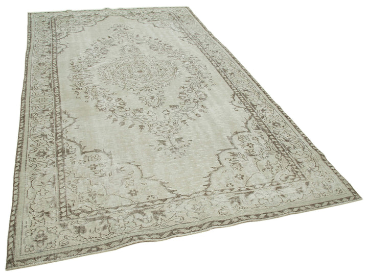6x10 Beige Turkish Vintage Area Rug - 36703
