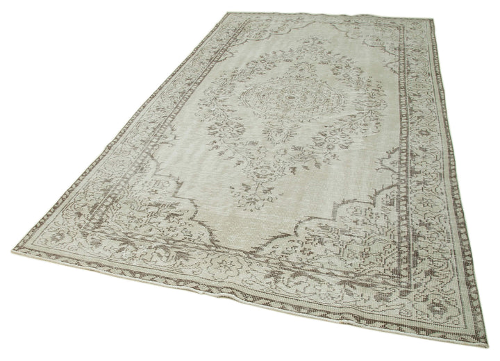 6x10 Beige Turkish Vintage Area Rug - 36703