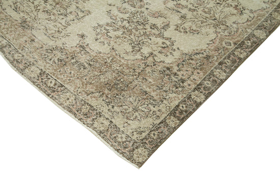 7x9 Beige Turkish Vintage Area Rug - 36713