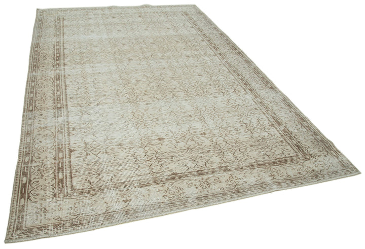 6x10 Beige Turkish Vintage Area Rug - 36726