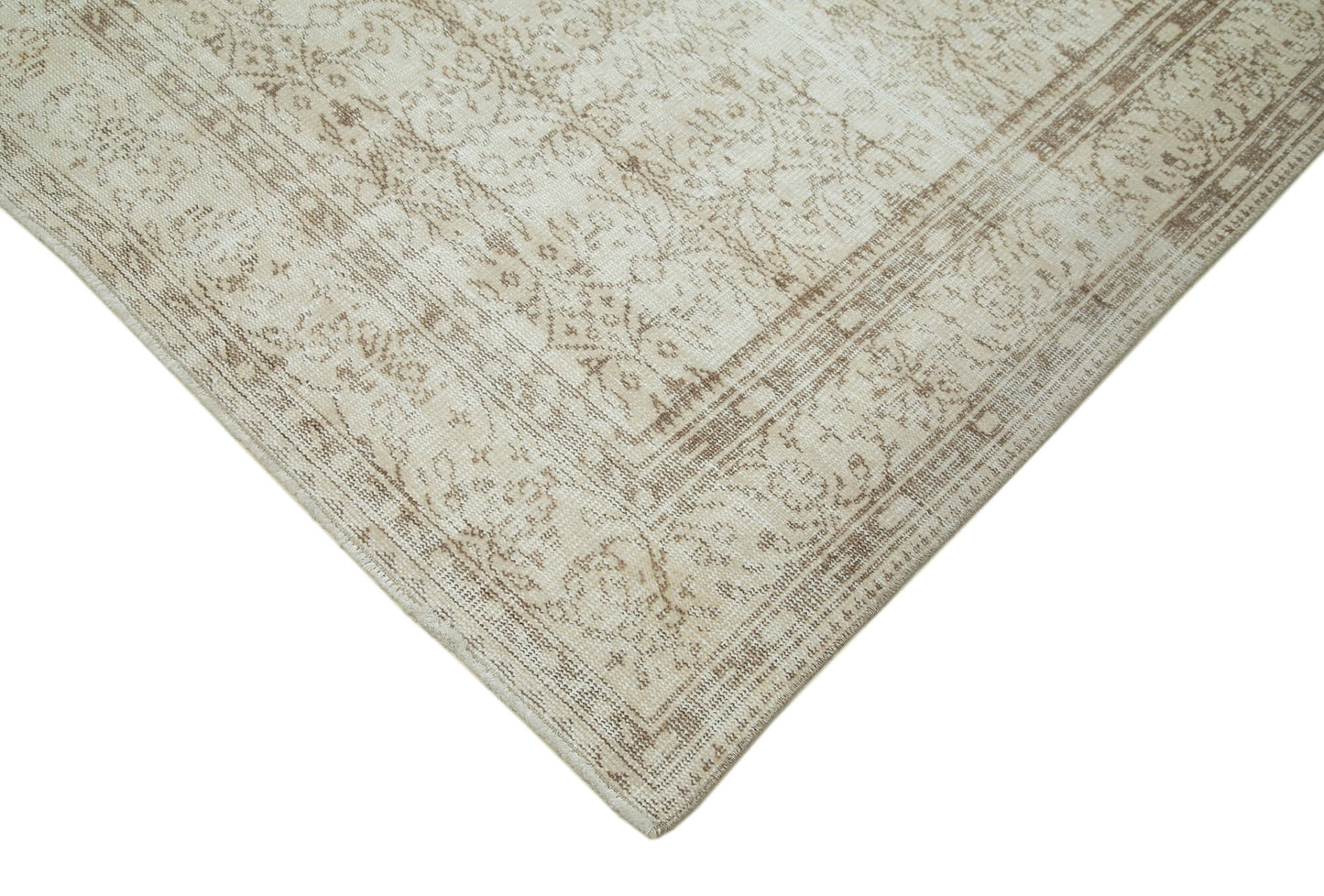 6x10 Beige Turkish Vintage Area Rug - 36726