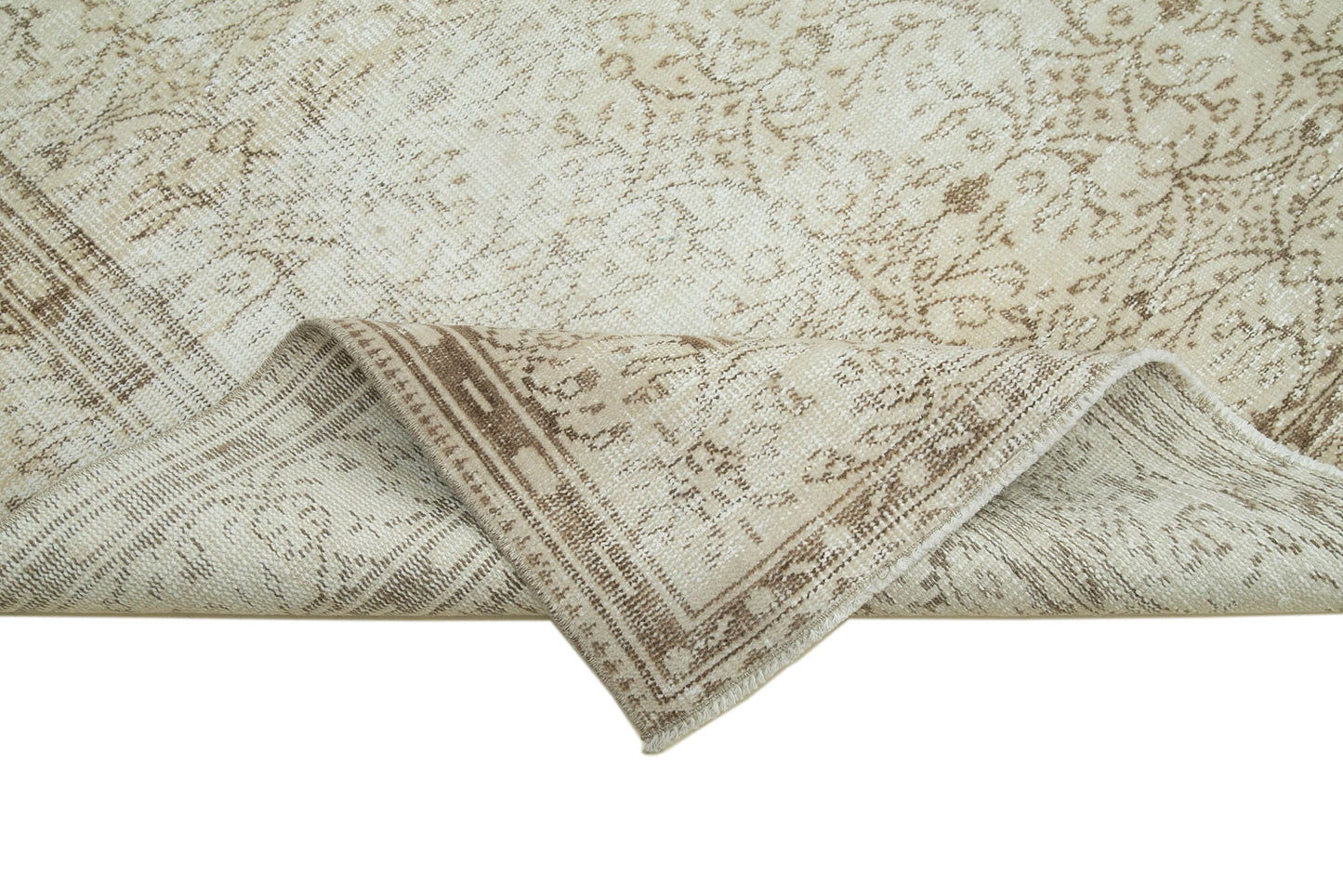 6x10 Beige Turkish Vintage Area Rug - 36726