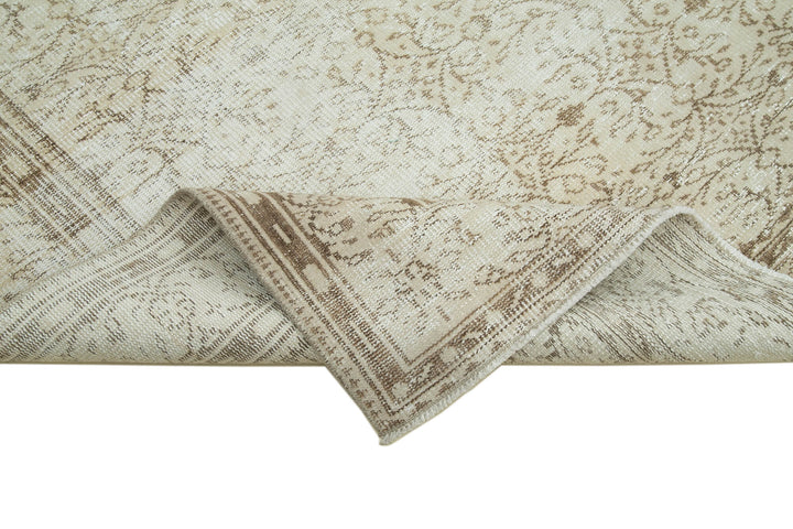 6x10 Beige Turkish Vintage Area Rug - 36726