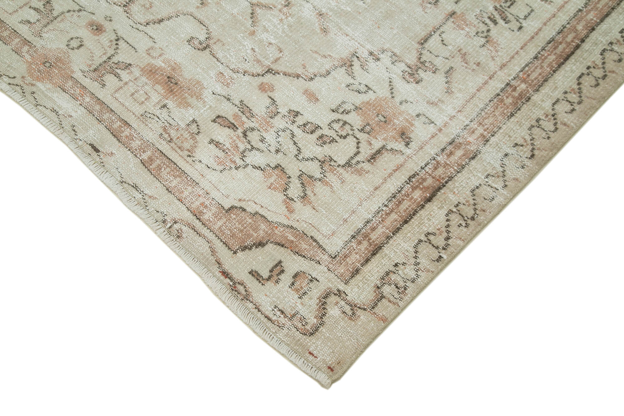 6x8 Beige Turkish Vintage Area Rug - 36734