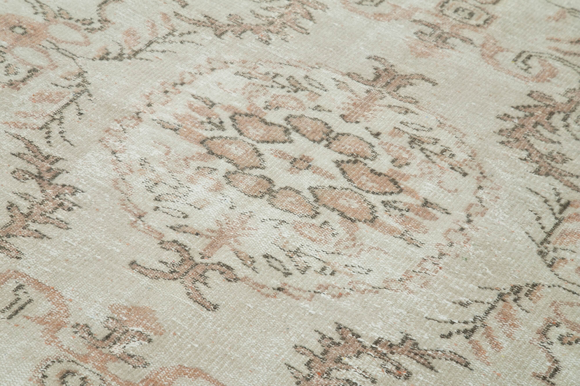 6x8 Beige Turkish Vintage Area Rug - 36734