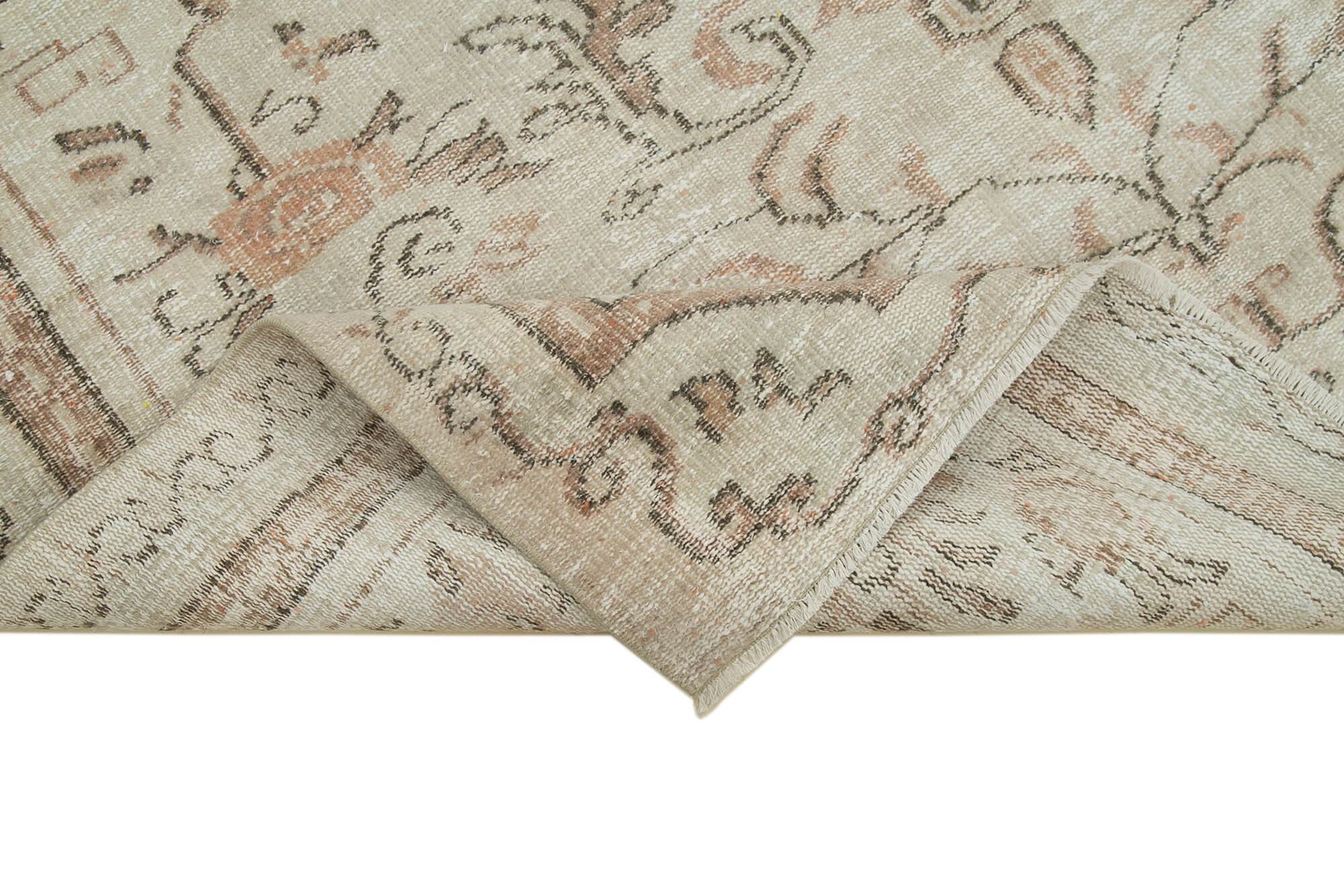 6x8 Beige Turkish Vintage Area Rug - 36734