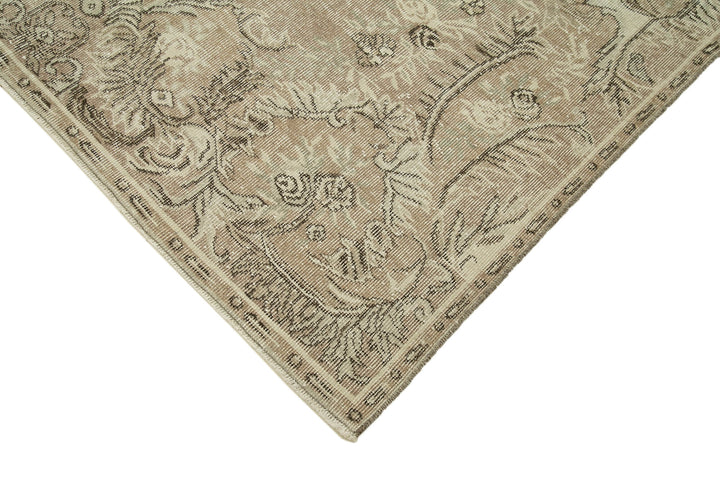 6x10 Beige Turkish Vintage Area Rug - 36743
