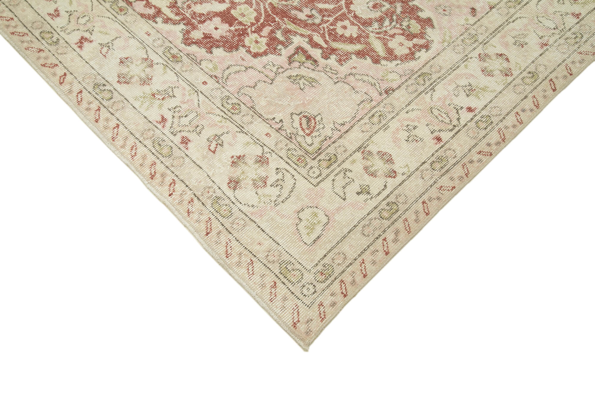 6x10 Beige Turkish Vintage Area Rug - 36744