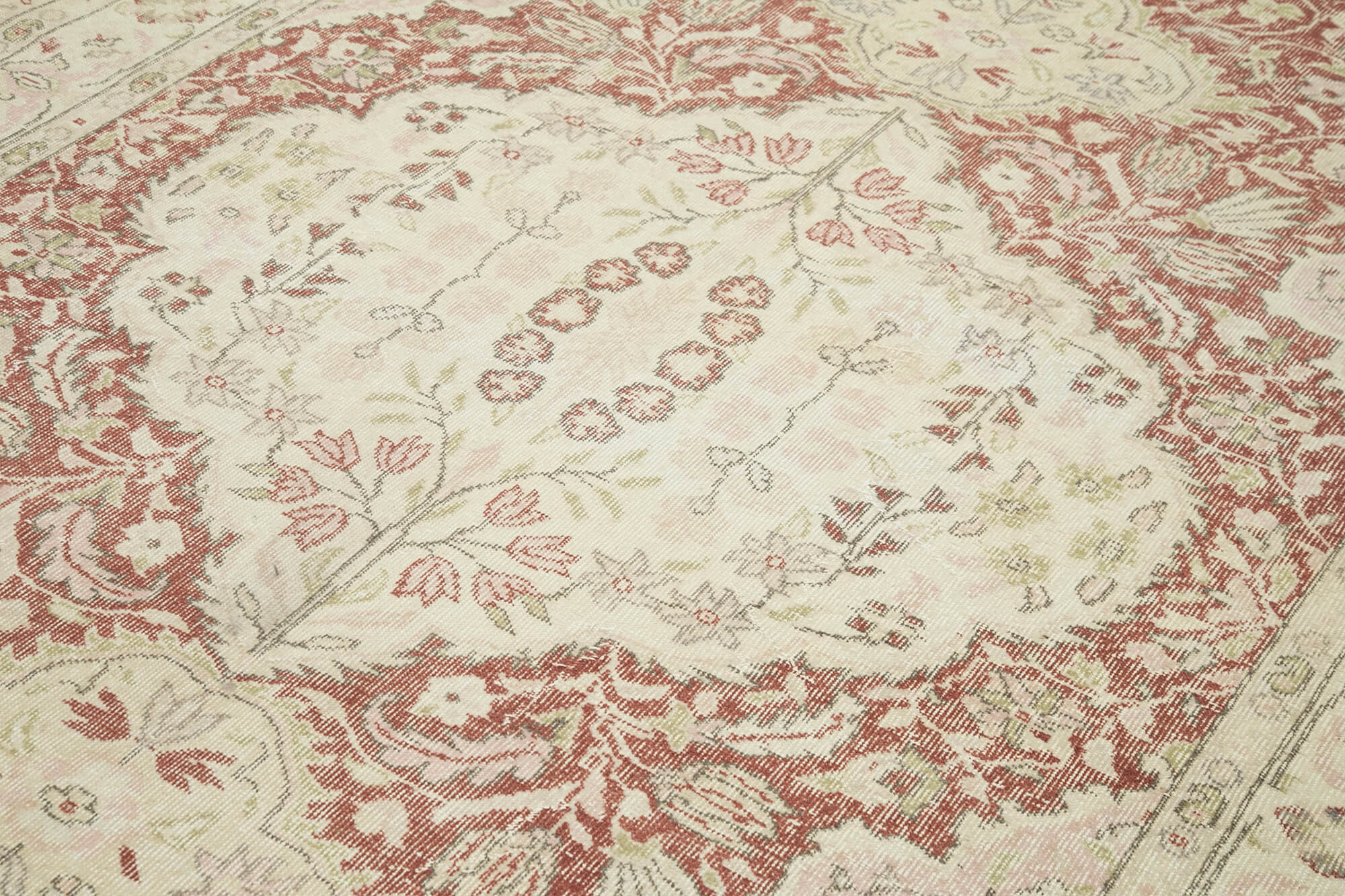 6x10 Beige Turkish Vintage Area Rug - 36744