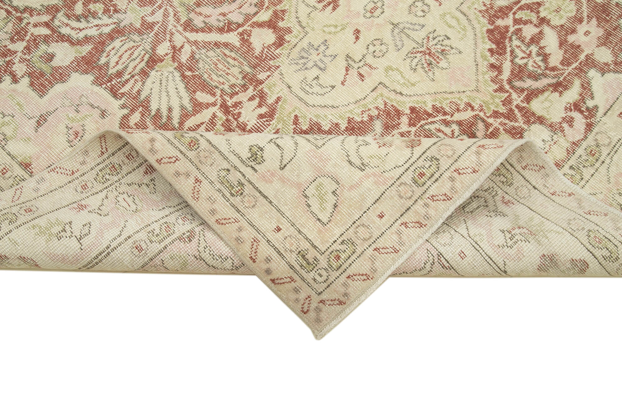 6x10 Beige Turkish Vintage Area Rug - 36744
