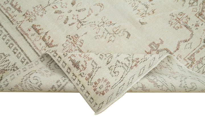 5x9 Beige Turkish Vintage Area Rug - 36749