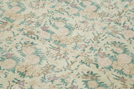 5x9 Beige Turkish Vintage Area Rug - 36753