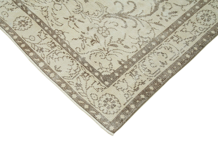 6x9 Beige Turkish Vintage Area Rug - 36755