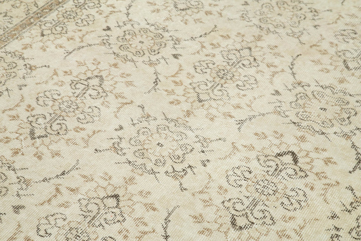 5x9 Beige Turkish Vintage Area Rug - 36758