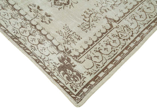 5x8 Beige Turkish Vintage Area Rug - 36760