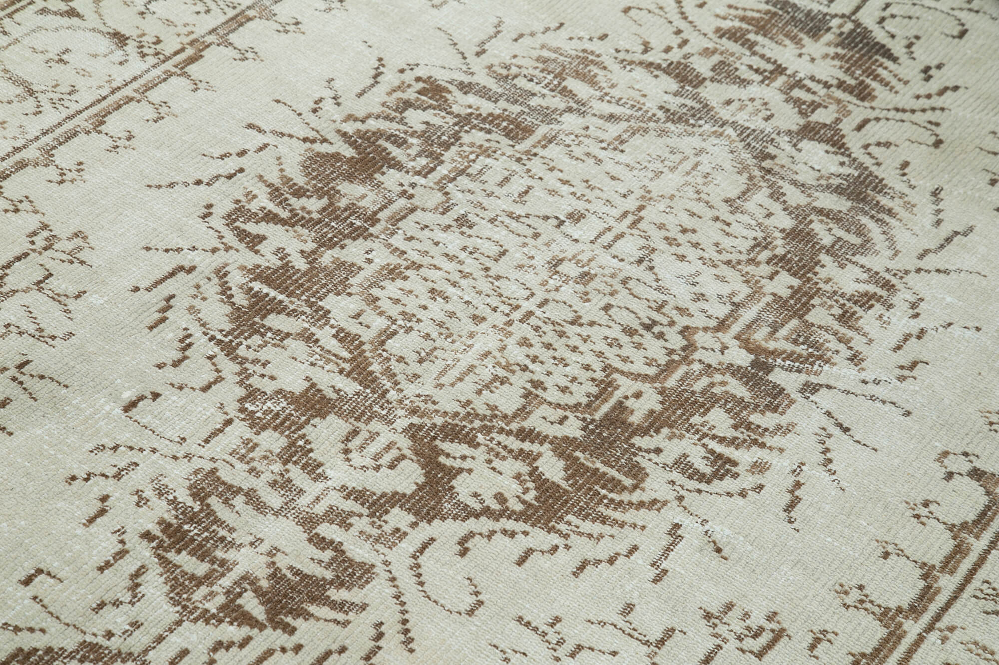 5x8 Beige Turkish Vintage Area Rug - 36760