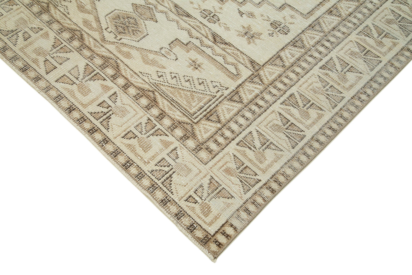 5x9 Beige Turkish Vintage Area Rug - 36761