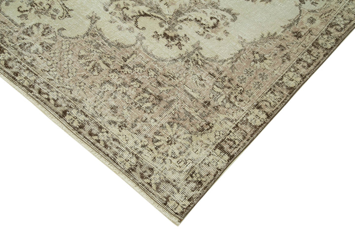 7x10 Beige Turkish Vintage Area Rug - 36768