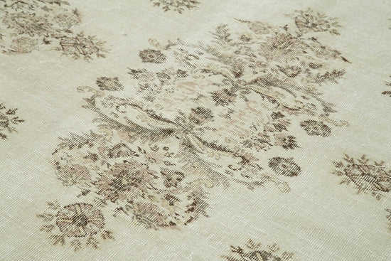7x10 Beige Turkish Vintage Area Rug - 36768