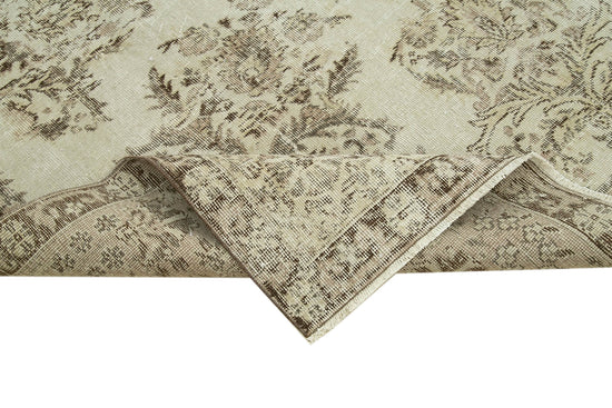 7x10 Beige Turkish Vintage Area Rug - 36768