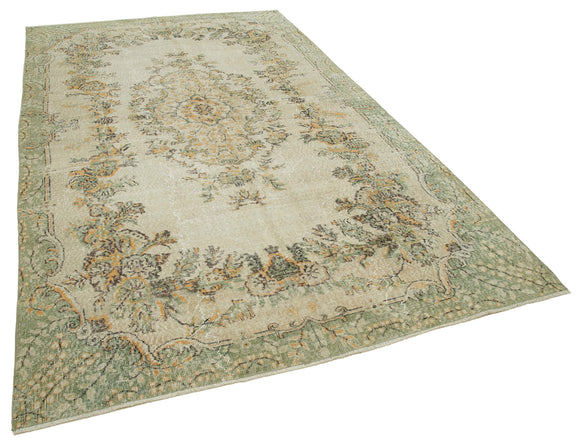 6x11 Beige Turkish Vintage Area Rug - 36818