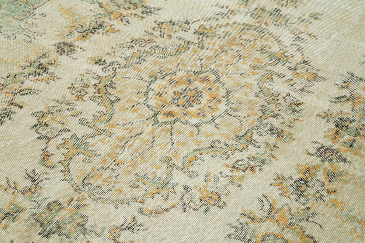 6x11 Beige Turkish Vintage Area Rug - 36818