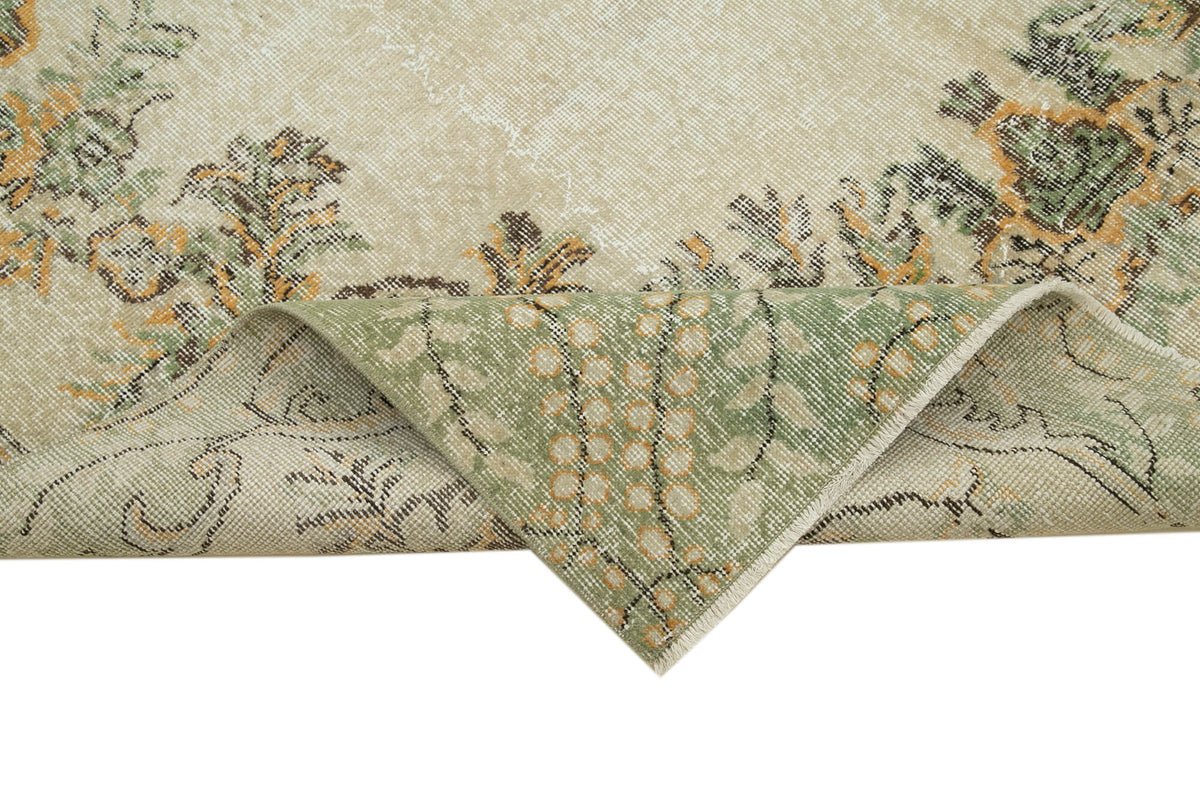 6x11 Beige Turkish Vintage Area Rug - 36818
