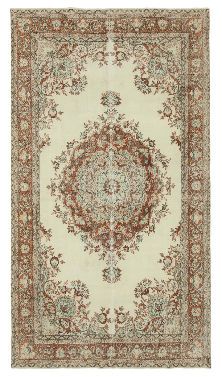 6x11 Beige Turkish Vintage Area Rug - 36836
