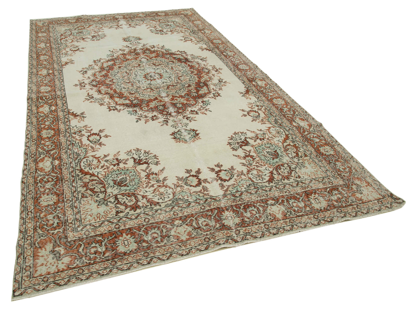 6x11 Beige Turkish Vintage Area Rug - 36836