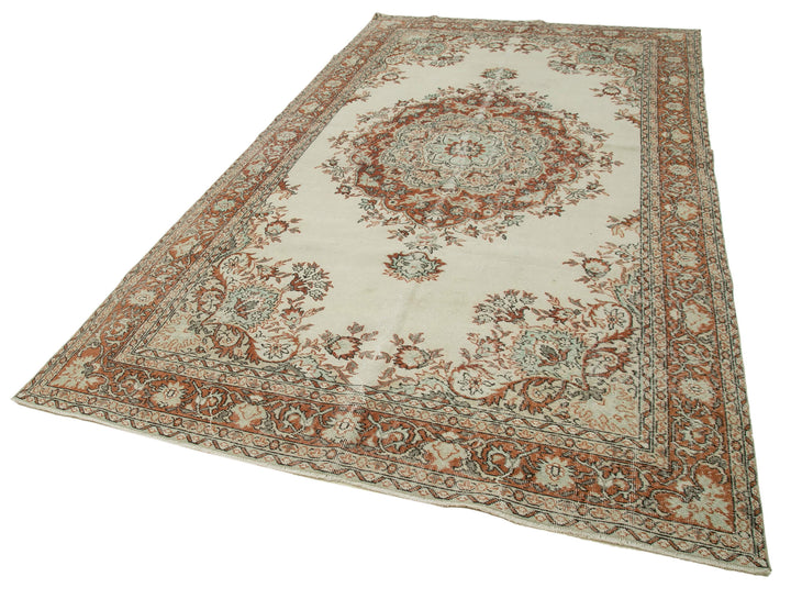 6x11 Beige Turkish Vintage Area Rug - 36836