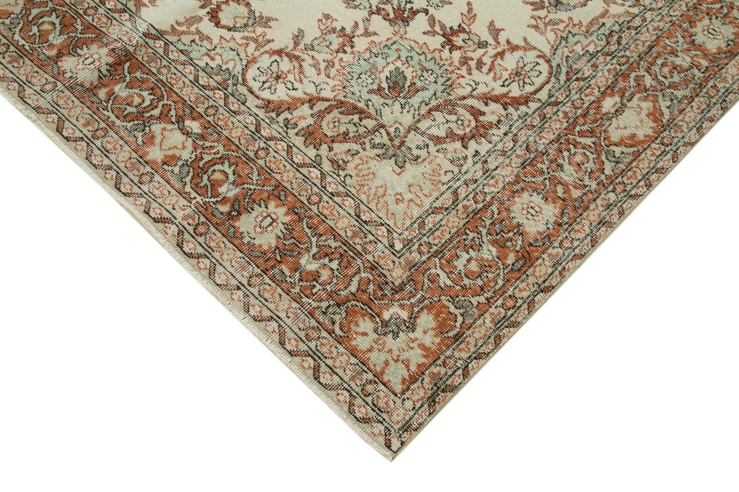 6x11 Beige Turkish Vintage Area Rug - 36836