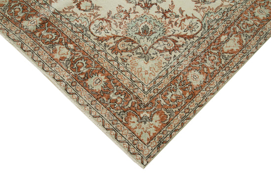 6x11 Beige Turkish Vintage Area Rug - 36836