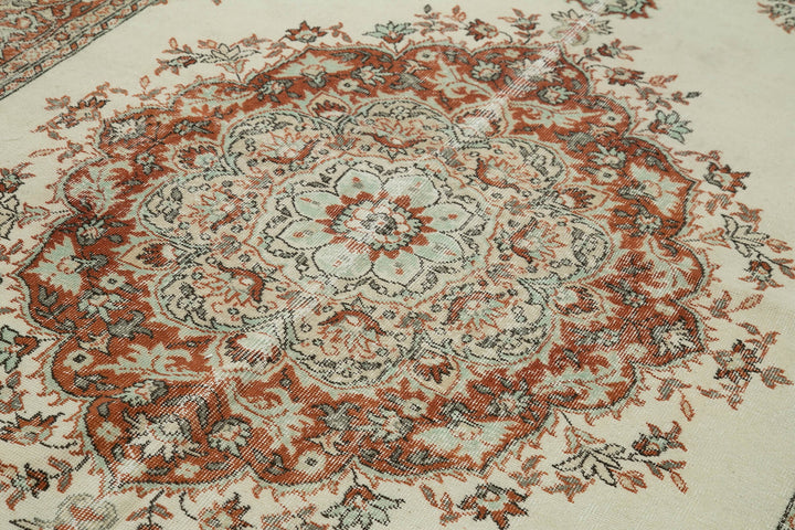 6x11 Beige Turkish Vintage Area Rug - 36836
