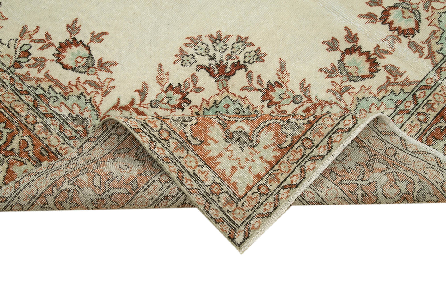 6x11 Beige Turkish Vintage Area Rug - 36836