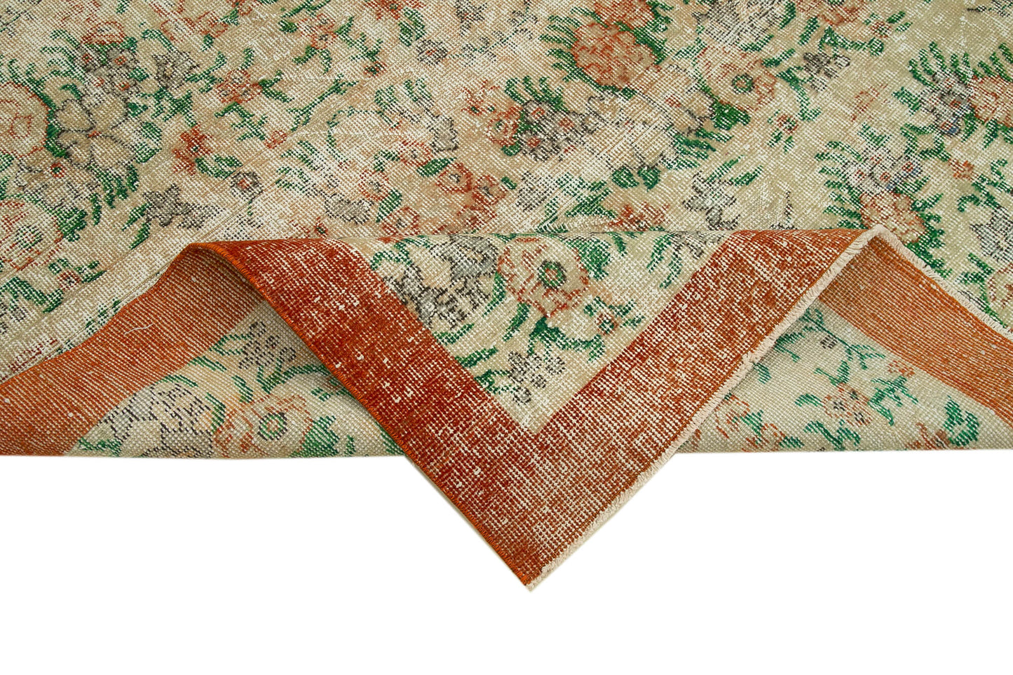 7x11 Beige Turkish Vintage Area Rug - 36885