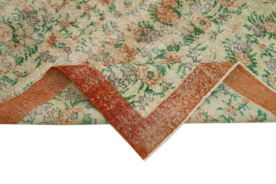 7x11 Beige Turkish Vintage Area Rug - 36885