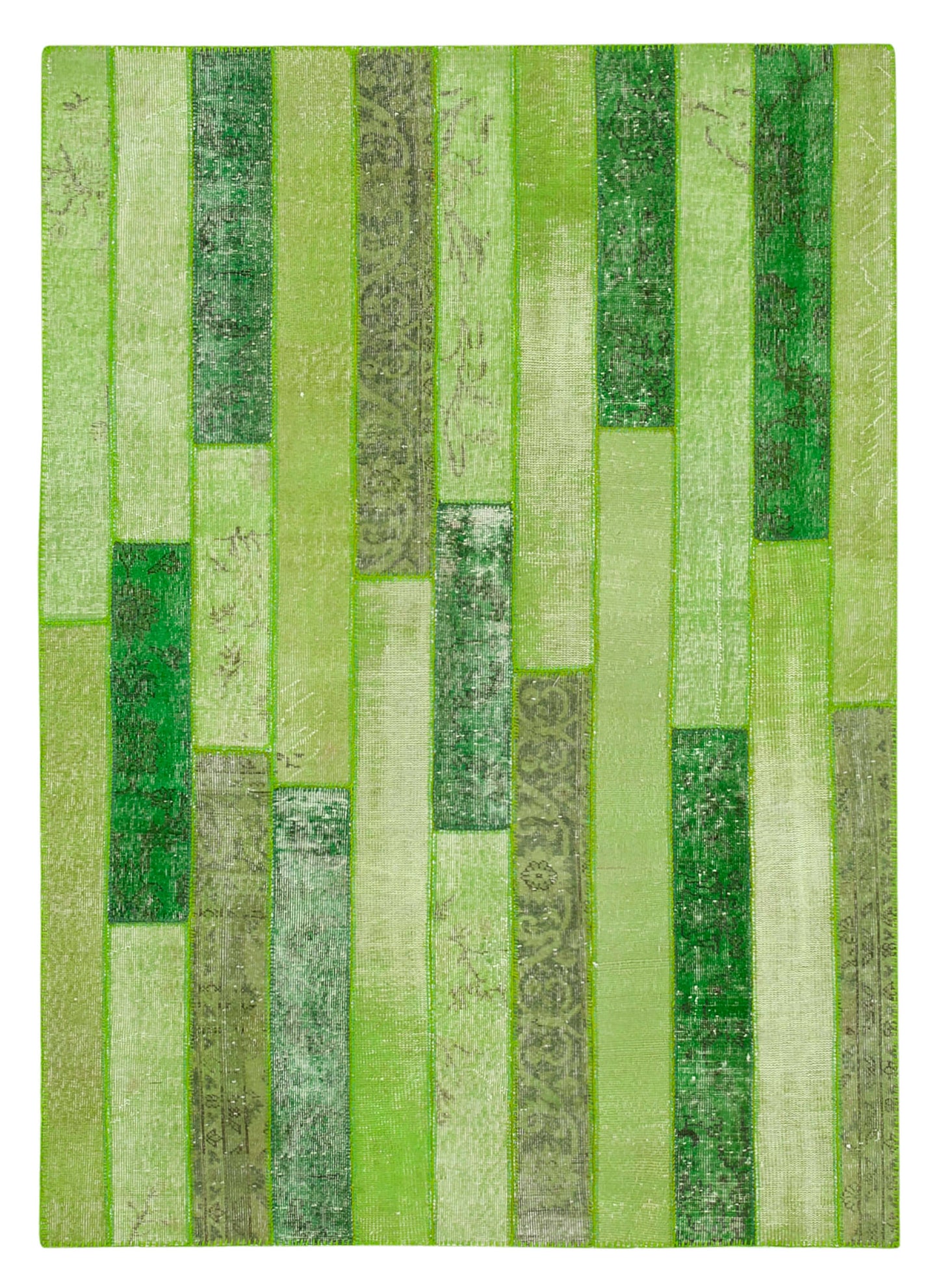 6x8 Green Modern Patchwork Rug - 36909