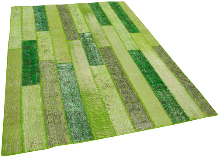 6x8 Green Modern Patchwork Rug - 36909