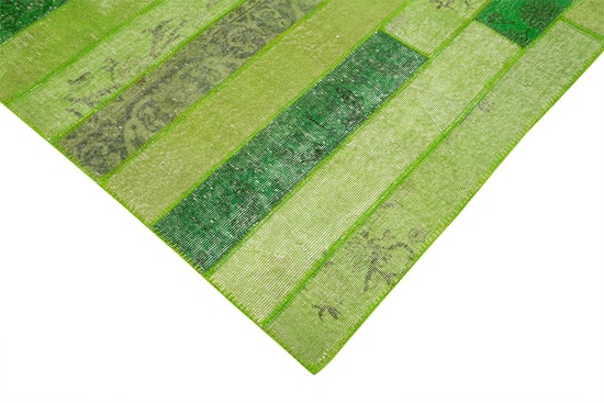 6x8 Green Modern Patchwork Rug - 36909