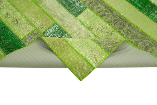 6x8 Green Modern Patchwork Rug - 36909