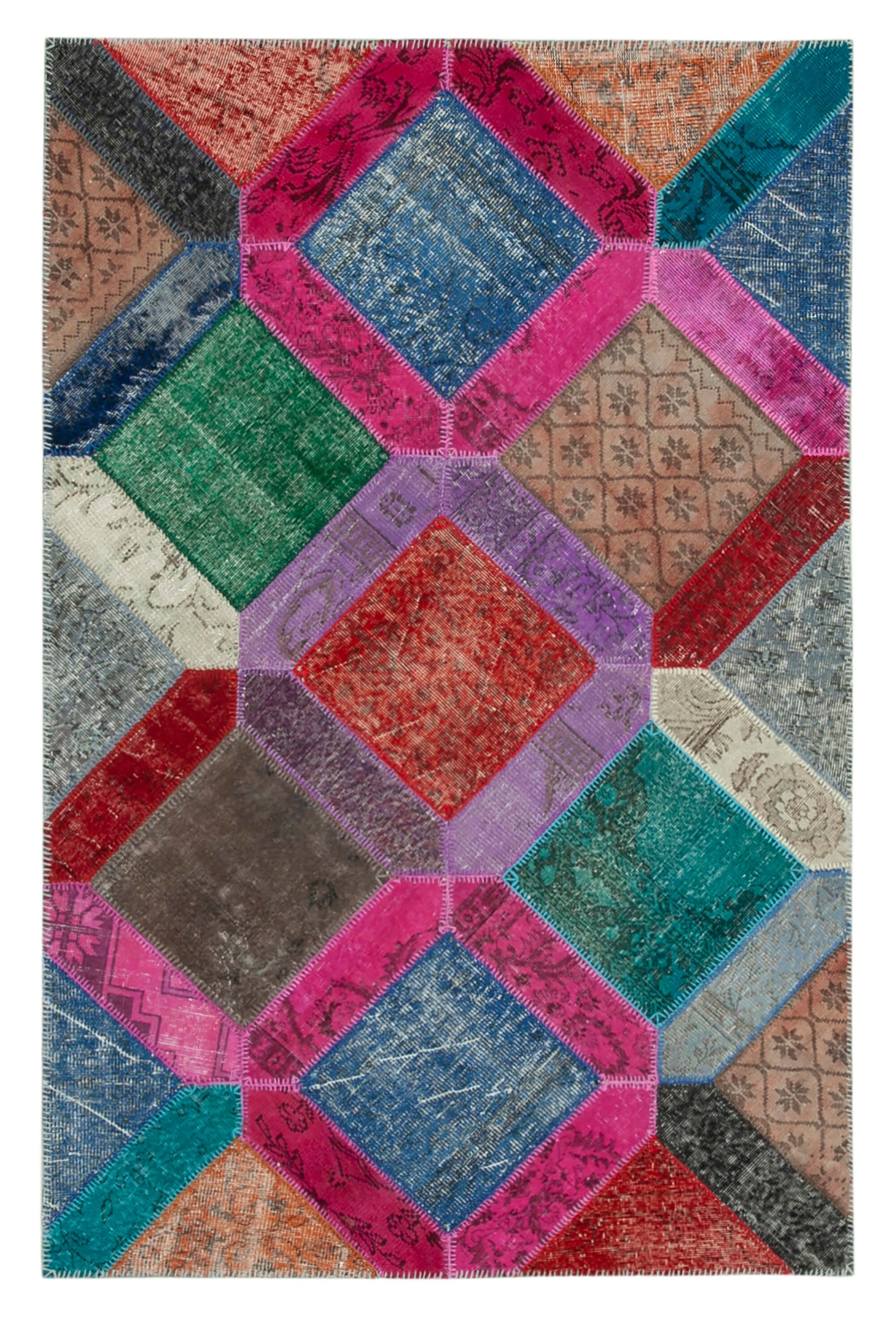 5x8 Multicolor Modern Patchwork Rug - 36910