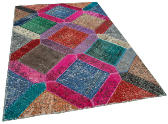 5x8 Multicolor Modern Patchwork Rug - 36910
