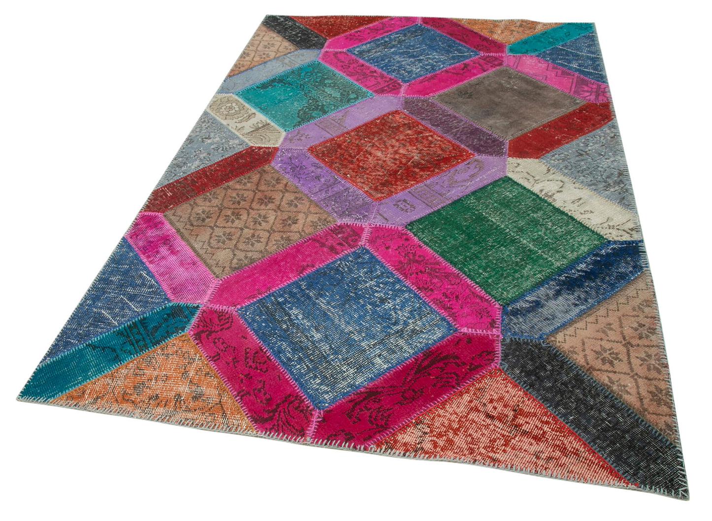 5x8 Multicolor Modern Patchwork Rug - 36910
