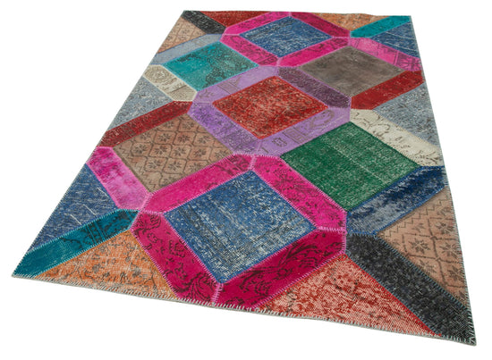5x8 Multicolor Modern Patchwork Rug - 36910