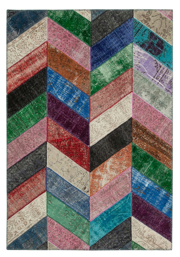 6x8 Multicolor Modern Patchwork Rug - 36912