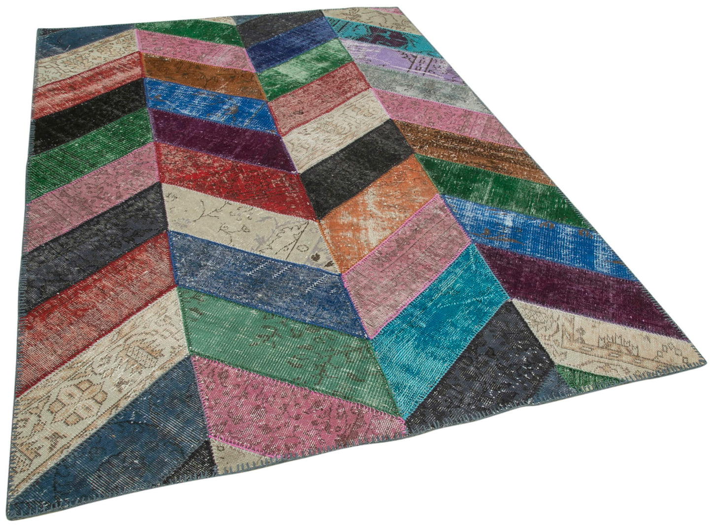 6x8 Multicolor Modern Patchwork Rug - 36912