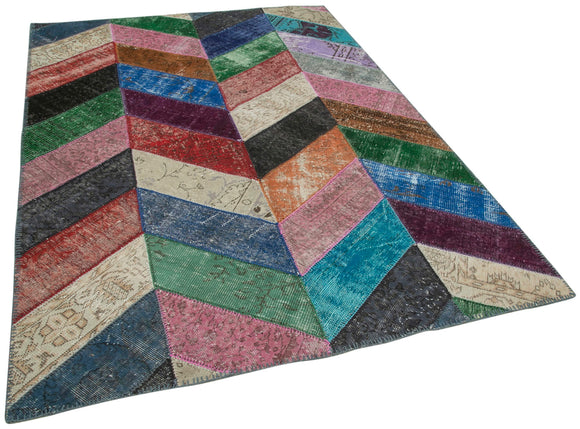 6x8 Multicolor Modern Patchwork Rug - 36912