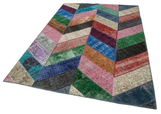 6x8 Multicolor Modern Patchwork Rug - 36912