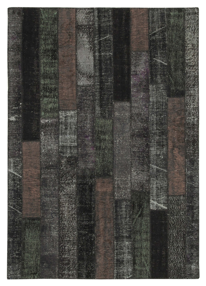 6x8 Black Modern Patchwork Rug - 36914
