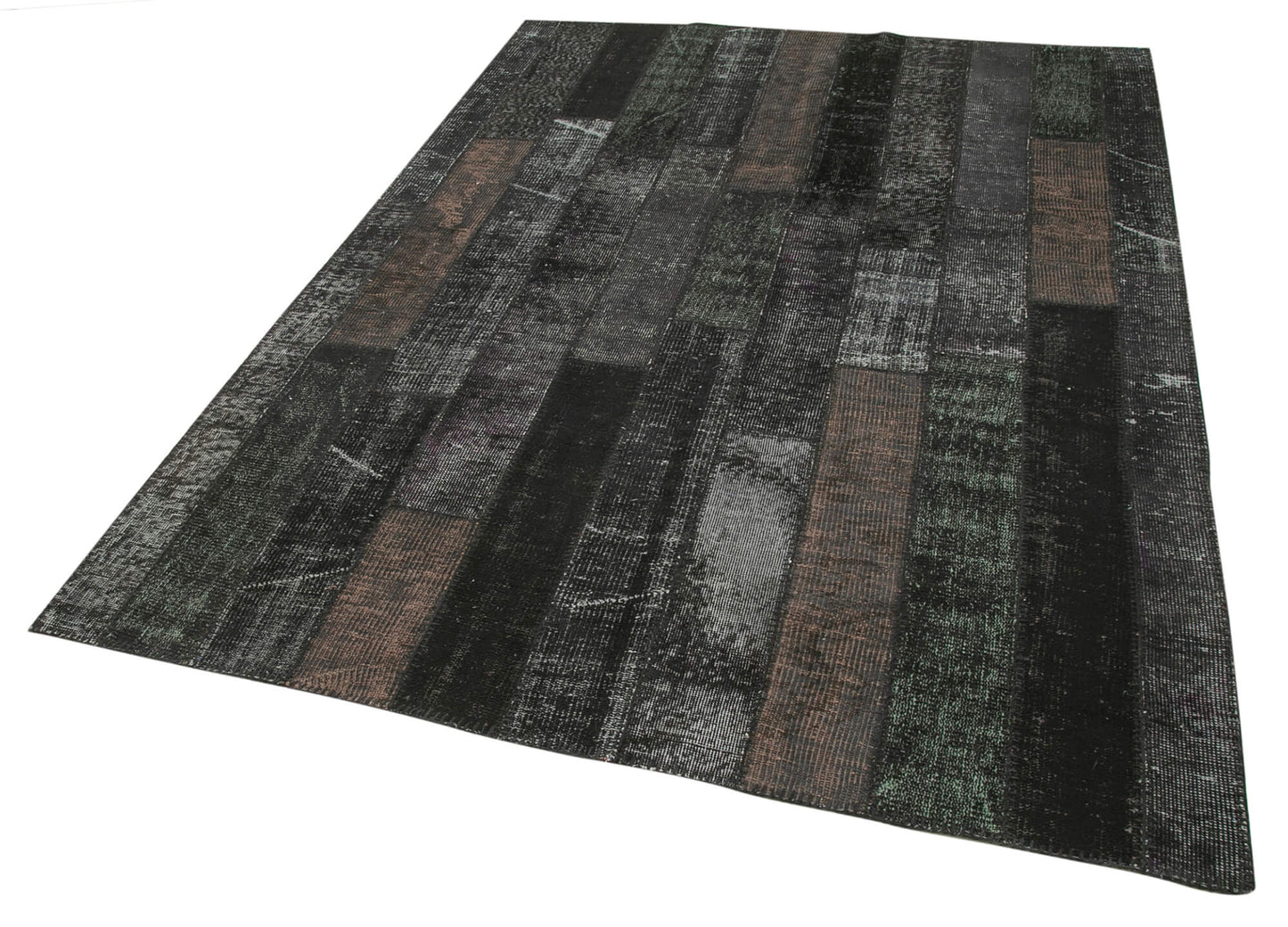 6x8 Black Modern Patchwork Rug - 36914